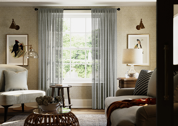 Sahara Voile, Metallic Grey - Made to Measure Curtains - Image 3